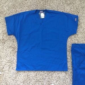 Royal blue scrub top